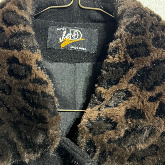 VINTAGE JOD 100% Wool Black Coat with Faux Fur Trim, made in the USA. - Picture 2 of 5